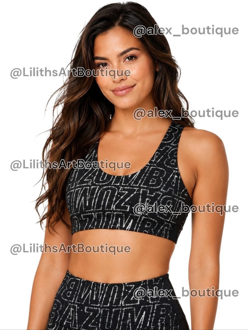 Zumba Dance Floor Sport Bra Bold Black NWOT Size M (G011)